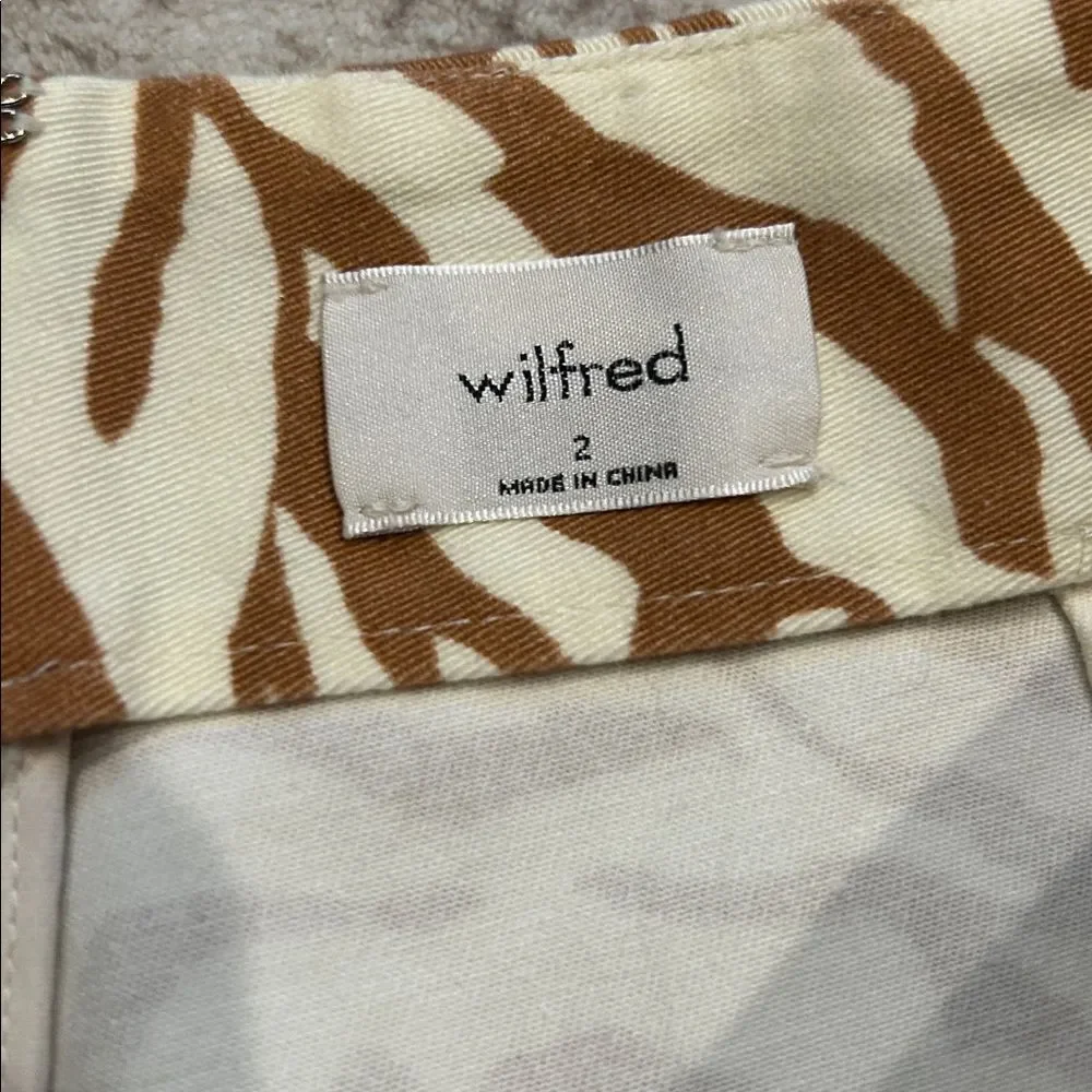 Wilfred Zebra-Print Cropped Pants in Cream & Brown size 2, new with tags